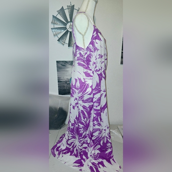 Purple Hawaiian Style Dress Large - Picture 5 of 14